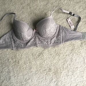 Lacy Taupe Gray Body by Victoria bustier 32d